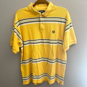 Mens Chaps // yellow striped polo short sleeve